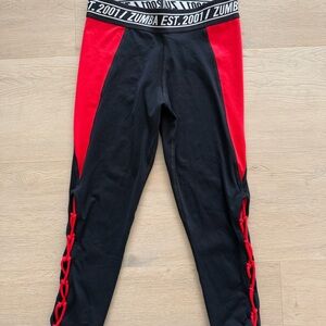 Zumba Fitness Black and Red Leggings